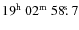 $\rm 19^h~02^m~58\hbox{$.\!\!^{\rm s}$ }7$