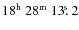$\rm 18^h~28^m~13\hbox{$.\!\!^{\rm s}$ }2$