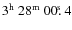 $\rm 3^h~28^m~00\hbox{$.\!\!^{\rm s}$ }4$