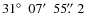 $31\hbox{$^\circ$ }~07\hbox{$^\prime$ }~55\hbox{$.\!\!^{\prime\prime}$ }2$