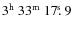 $\rm 3^h~33^m~17\hbox{$.\!\!^{\rm s}$ }9$