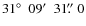 $31\hbox{$^\circ$ }~09\hbox{$^\prime$ }~31\hbox{$.\!\!^{\prime\prime}$ }0$