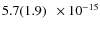 $5.7(1.9)\phantom{0}\times 10^{-15} $