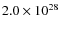 $ 2.0\times 10^{28}$