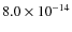 $8.0\times 10^{-14}$
