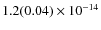$1.2(0.04)\phantom{ }\times 10^{-14} $
