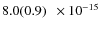$ 8.0(0.9)\phantom{0}\times 10^{-15} $