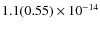 $1.1(0.55)\phantom{ }\times 10^{-14} $
