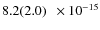 $8.2(2.0)\phantom{0}\times 10^{-15} $