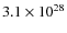 $3.1\times 10^{28}$
