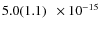 $ 5.0(1.1)\phantom{0}\times 10^{-15} $