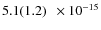 $ 5.1(1.2)\phantom{0}\times 10^{-15} $