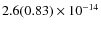 $ 2.6(0.83)\phantom{ }\times 10^{-14} $