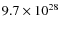$ 9.7\times 10^{28}$