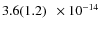 $3.6(1.2)\phantom{0}\times 10^{-14} $