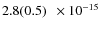 $ 2.8(0.5)\phantom{0}\times 10^{-15} $