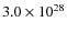 $ 3.0\times 10^{28}$