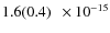 $ 1.6(0.4)\phantom{0}\times 10^{-15} $