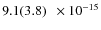 $ 9.1(3.8)\phantom{0}\times 10^{-15} $