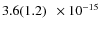 $3.6(1.2)\phantom{0}\times 10^{-15} $