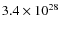 $ 3.4\times 10^{28}$