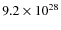 $9.2\times 10^{28}$