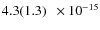 $ 4.3(1.3)\phantom{0}\times 10^{-15} $
