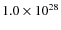 $ 1.0\times 10^{28}$