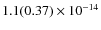 $1.1(0.37)\phantom{ }\times 10^{-14} $