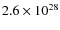 $2.6\times 10^{28}$