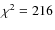 $\chi^2 = 216$