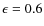 $\epsilon=0.6$