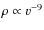 $\rho\propto v^{-9}$