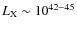 $Lx{\rm X}\sim10^{42-45}$