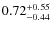 $\rm0.72^{+0.55}x{-0.44}$