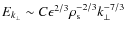 $E_{k_{\perp}}\sim C\epsilon^{2/3}\rho_{\rm s}^{-2/3}k_{\perp}^{-7/3}$