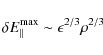 \begin{displaymath}\delta E_{\parallel}^{\rm max}\sim \epsilon^{2/3}\rho^{2/3}
\end{displaymath}
