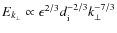 $E_{k_{\perp}}\propto \epsilon^{2/3}d_{\rm i}^{-2/3}k_{\perp}^{-7/3}$