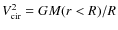 $V_{\rm cir}^2 = G M(r< R)/R$