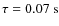 $\tau=0.07~{\rm s}$