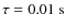 $\tau=0.01~{\rm s}$