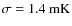 $\sigma = 1.4~{\rm mK}$