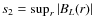 $s_{2}=\sup_{r}\vert B_{L}(r)\vert$