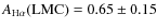 $A_{\rm H\alpha} \rm (LMC) = 0.65\pm0.15$