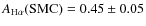$A_{\rm H\alpha}{\rm (SMC)} = 0.45\pm0.05$