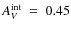 $A_{V}^{\rm int}~=~0.45$
