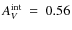 $A_{V}^{\rm int}~=~0.56$