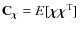 $\Cb_{{\vec \chi}}=E[ {\vec \chi}{\vec \chi}^{\rm T} ]$
