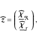 \begin{displaymath}%
{\vec{\widehat z}}= \left(
\begin{array}{c}
\underline{\vec...
...line{\vec{\widehat{{\chi}}}}_{\mathcal{I}}
\end{array}\right),
\end{displaymath}
