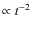 $\propto
t^{-2}$